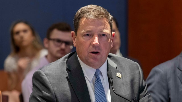 Ed Martin speaks at an event hosted by then-Rep. Matt Gaetz at the Capitol in Washington, June 13, 2023. 