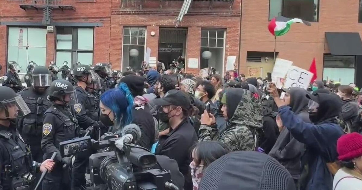 Dozens arrested following ICE protests in SF; 2 officers hurt, buildings vandalized 